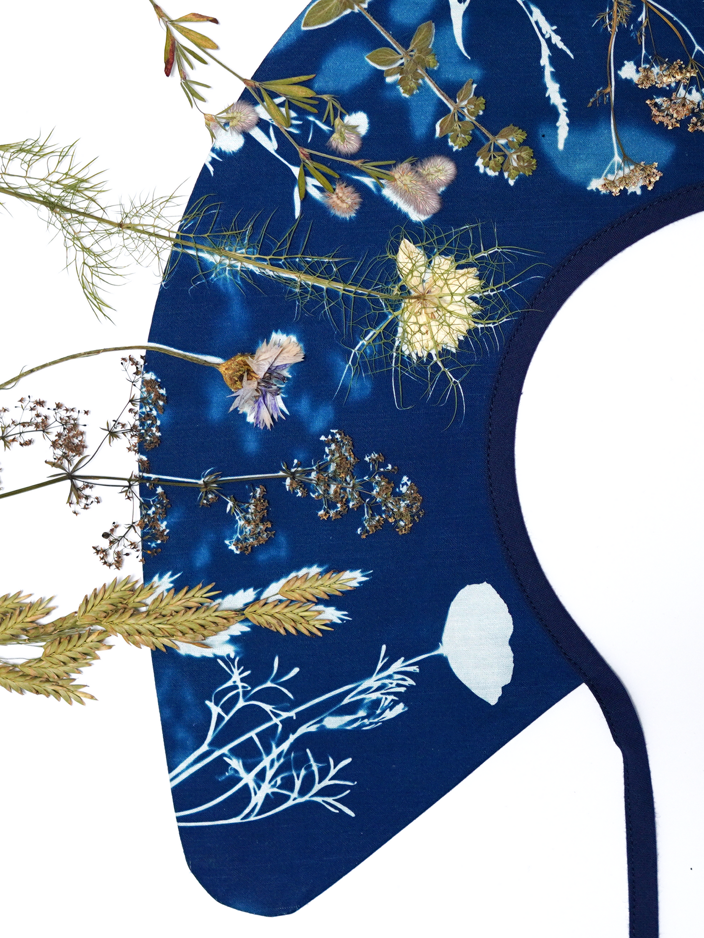 Kołnierz szeroki wiązany cyjanotypia S-M-L