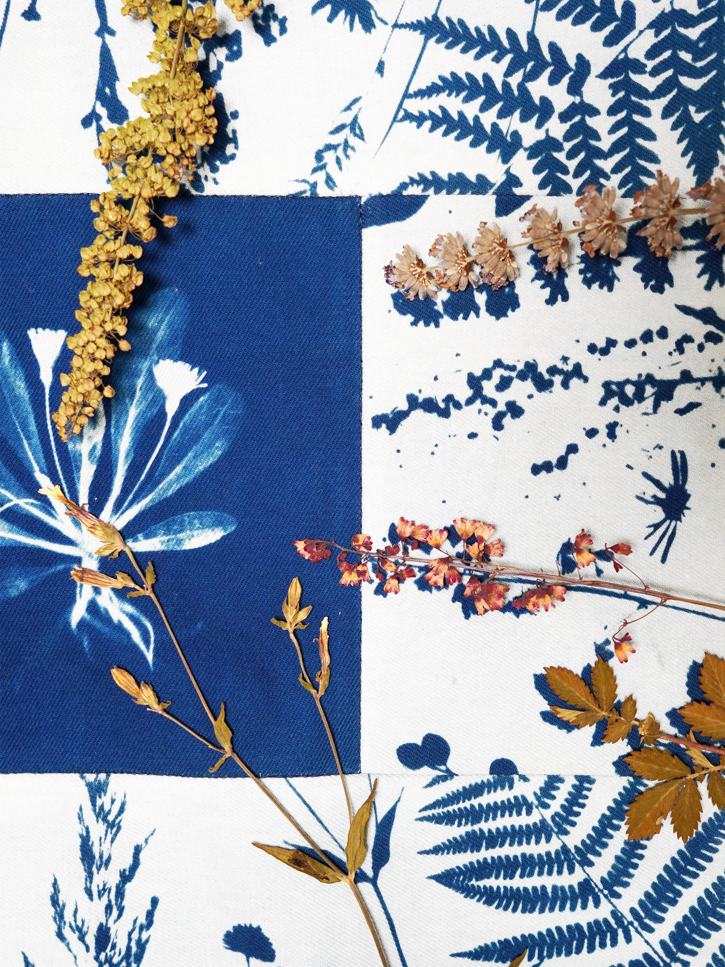 Kurtka jeansowa cyjanotypia oversize M