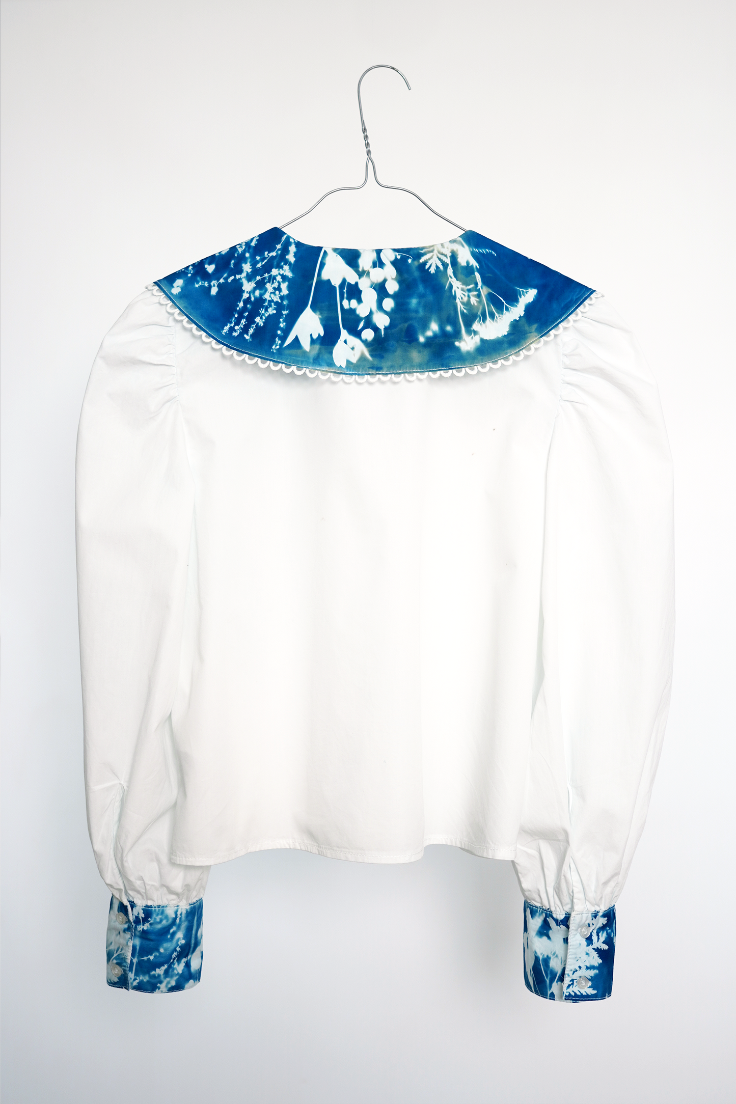 Koszula z kołnierzem cyjanotypia S-M