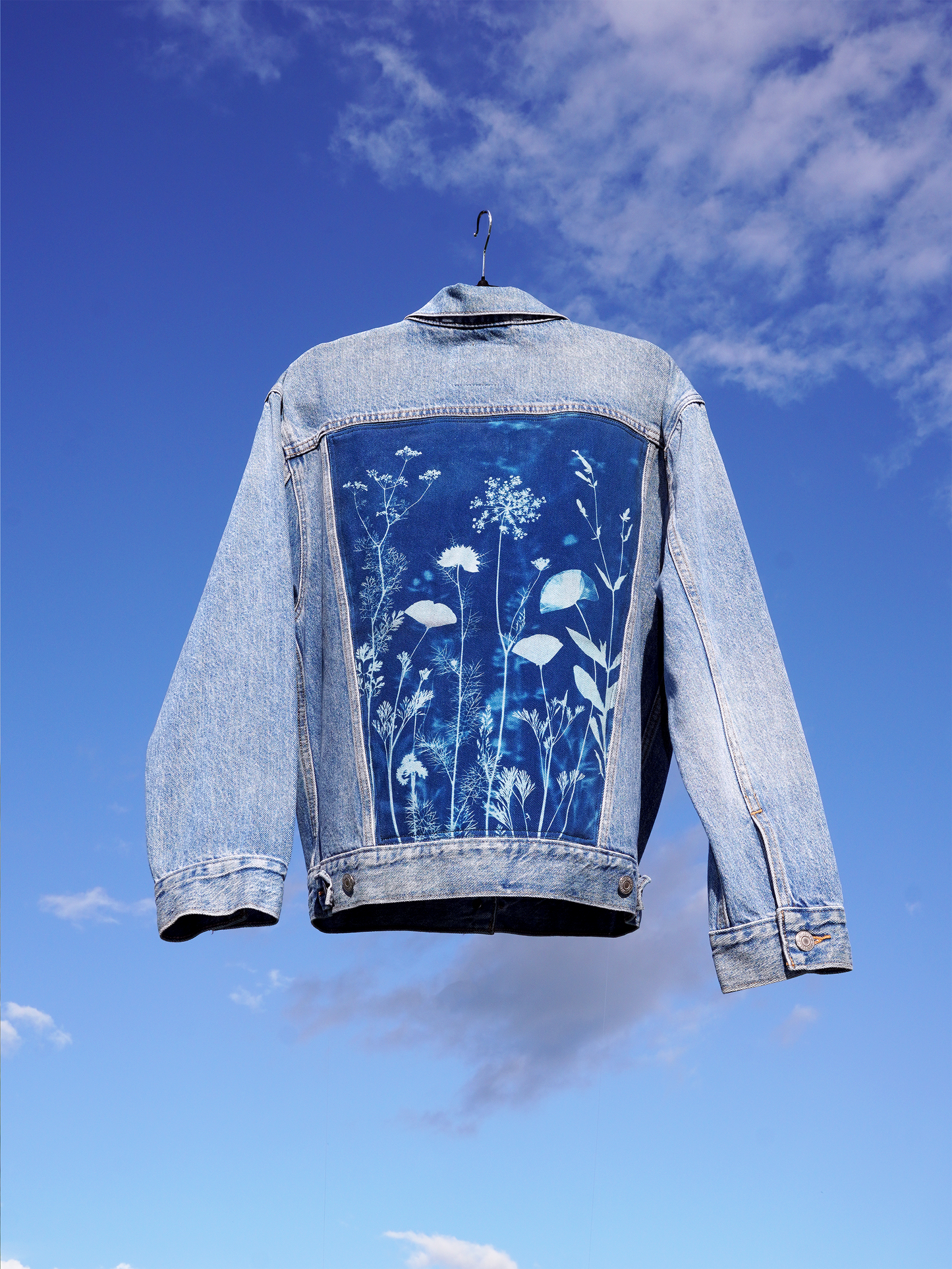 Kurtka Levi's jeansowa cyjanotypia oversize S-M