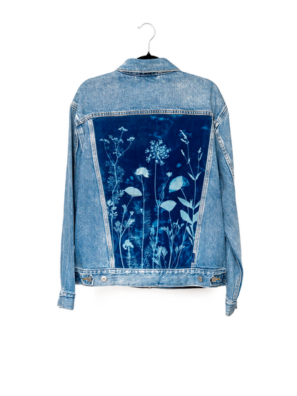 Kurtka Levi's jeansowa cyjanotypia oversize S-M