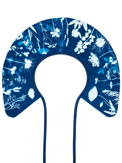 Kołnierz szeroki wiązany cyjanotypia S-M-L