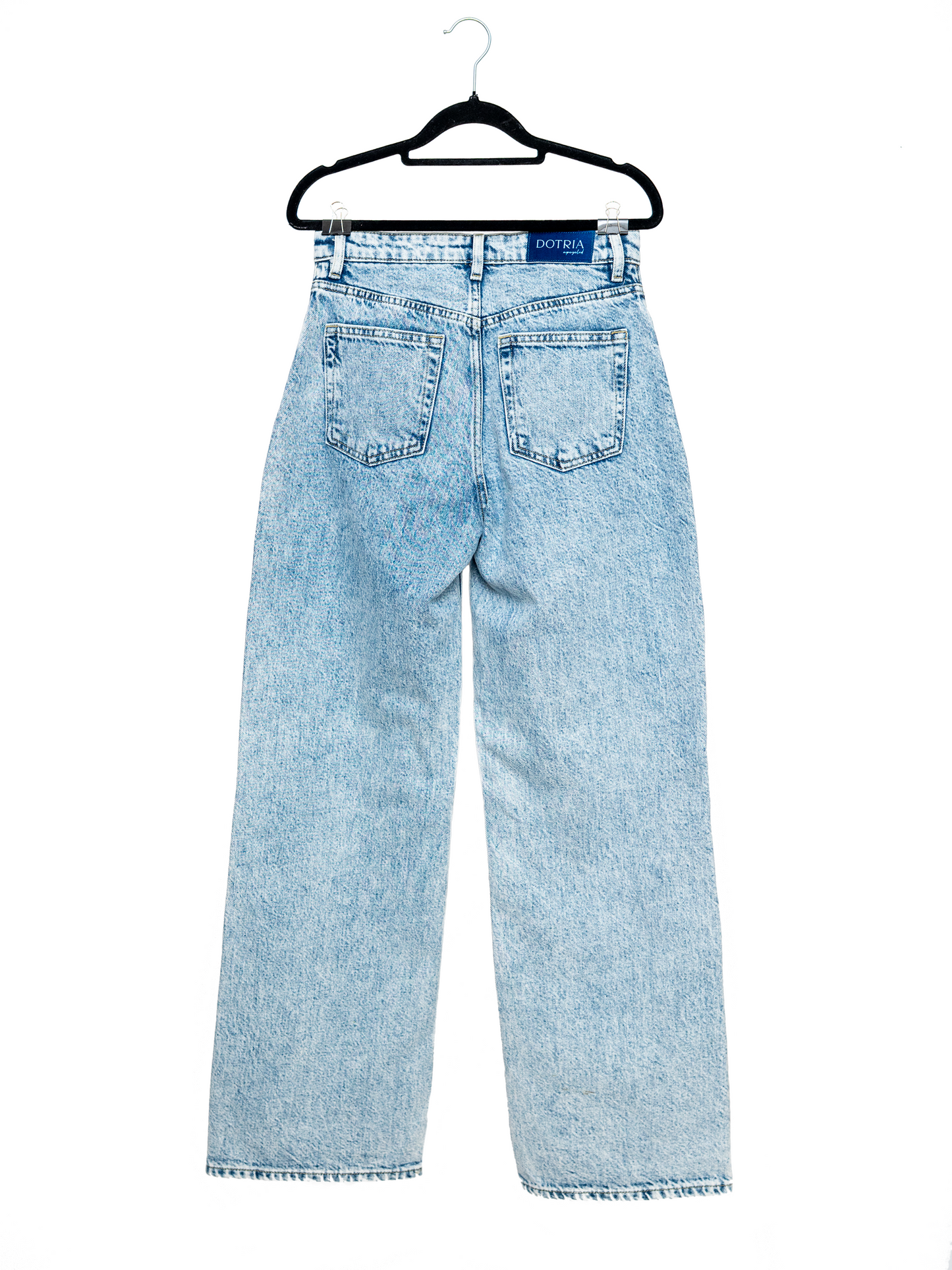 Jeansy z wysokim stanem szerokie cyjanotypia S