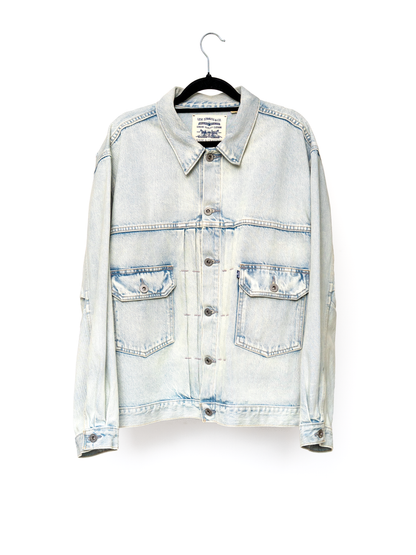 Kurtka Levi's jeansowa cyjanotypia surowe wykończenie oversize S-L
